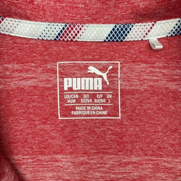Puma Volition Performance Golf Polo Shirt Mens M Red Short Sleeve Butte Ranch - Picture 5 of 9